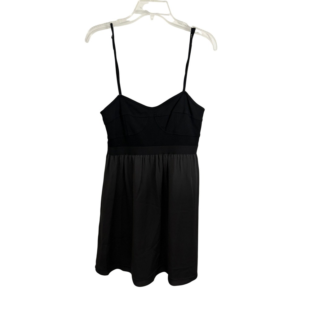 Theory Cimmy Serenity‎ Black Silk Cotton Bustier Mini Dress Size M